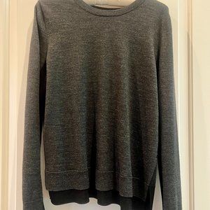 rag & bone wool sweater gray and black with sheer back